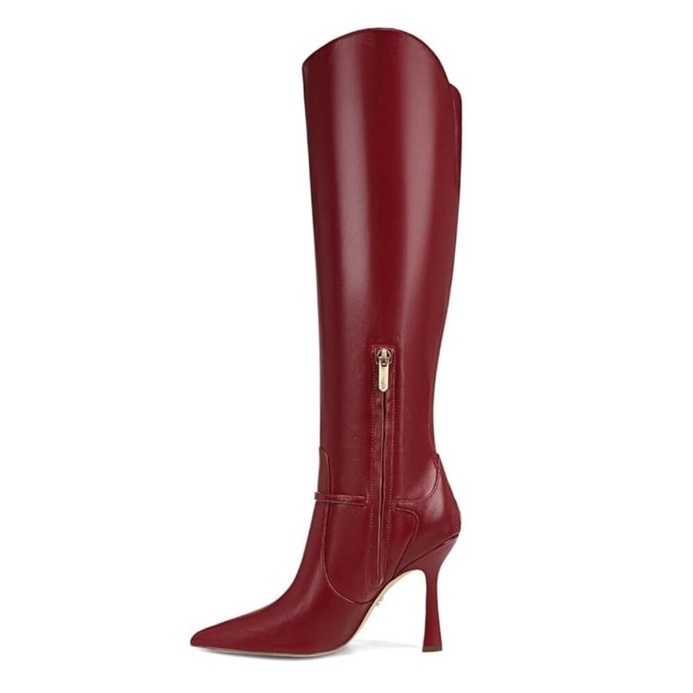 Sam Edelman Womens Elia Above The Knee High Boots US 6 M EU 36 Red Leather NIB - Picture 2 of 13